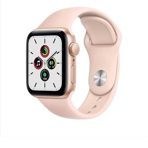 Apple Watch SE Gold Aluminum Case with Pink Sand Sport Band-40 mm